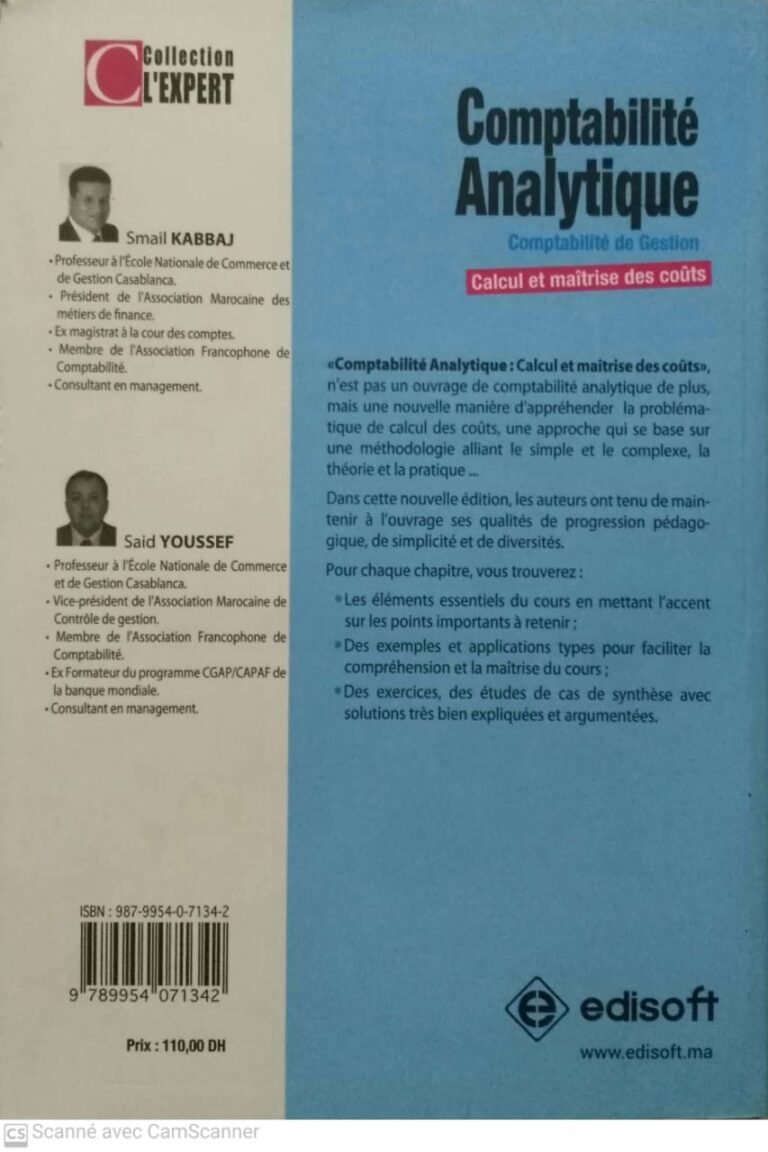 COMPTABILITE ANALITIQUE COMPTABILITE DE GESTION PR.SMAIL KABBAJ PR.SAID